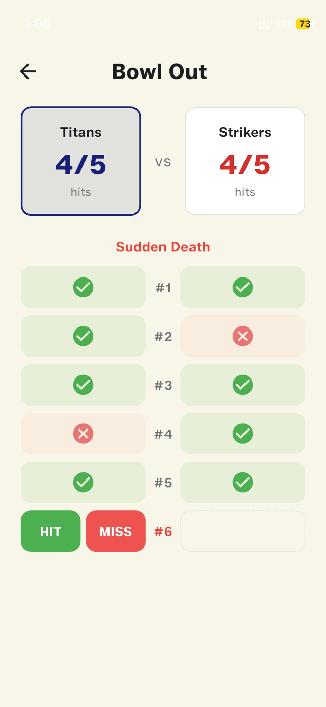 Sudden death round — every delivery matters