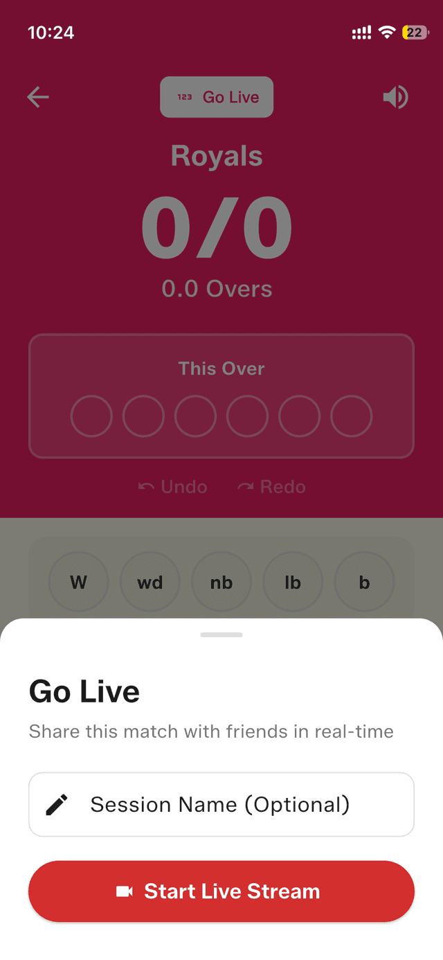 Name your stream and go live in one tap