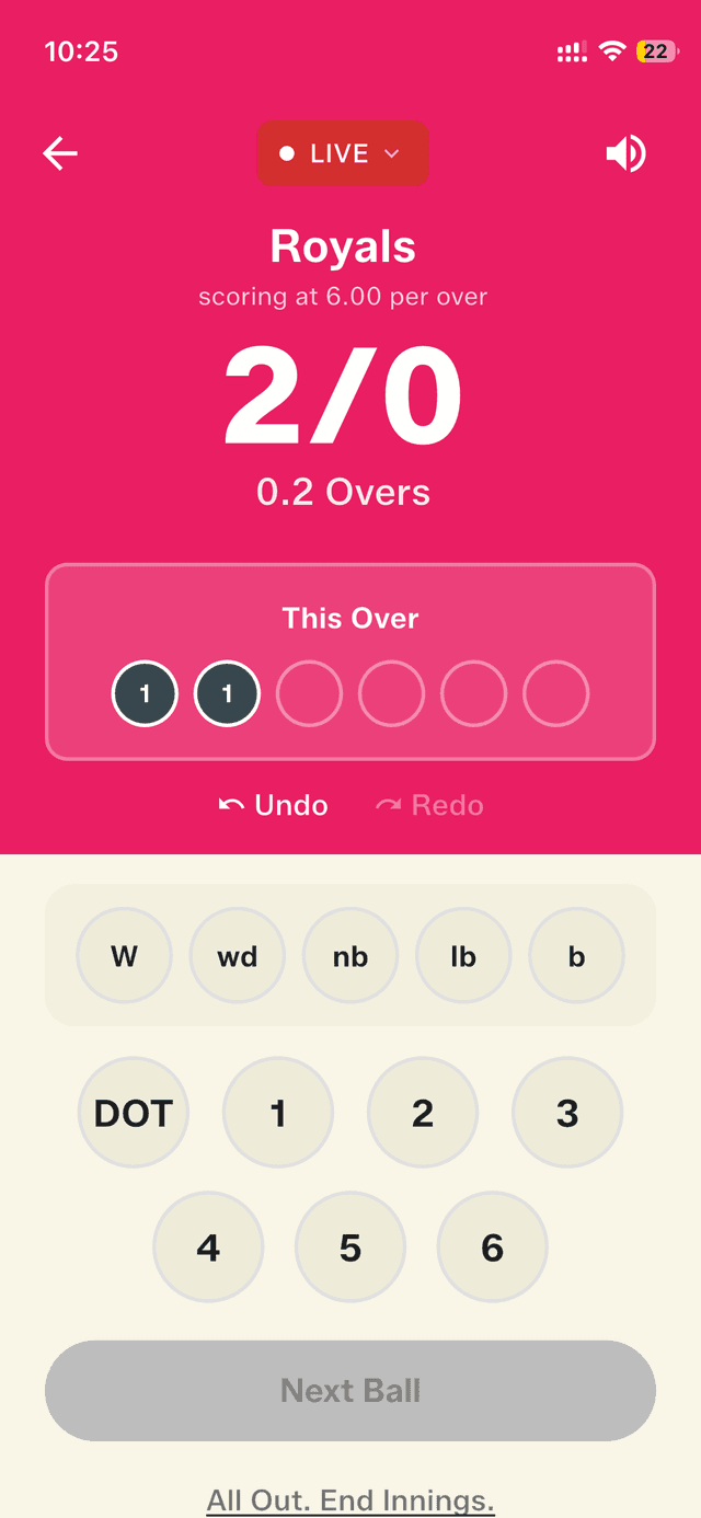 Score normally while broadcasting live